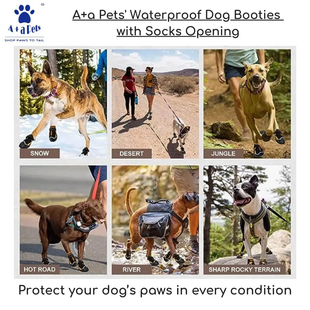 A a Pets' Premium Dog Boots for All-Weather Adventures - Orange