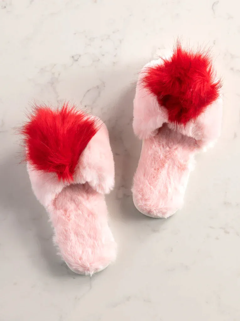 Amore Holiday Slippers in Pink