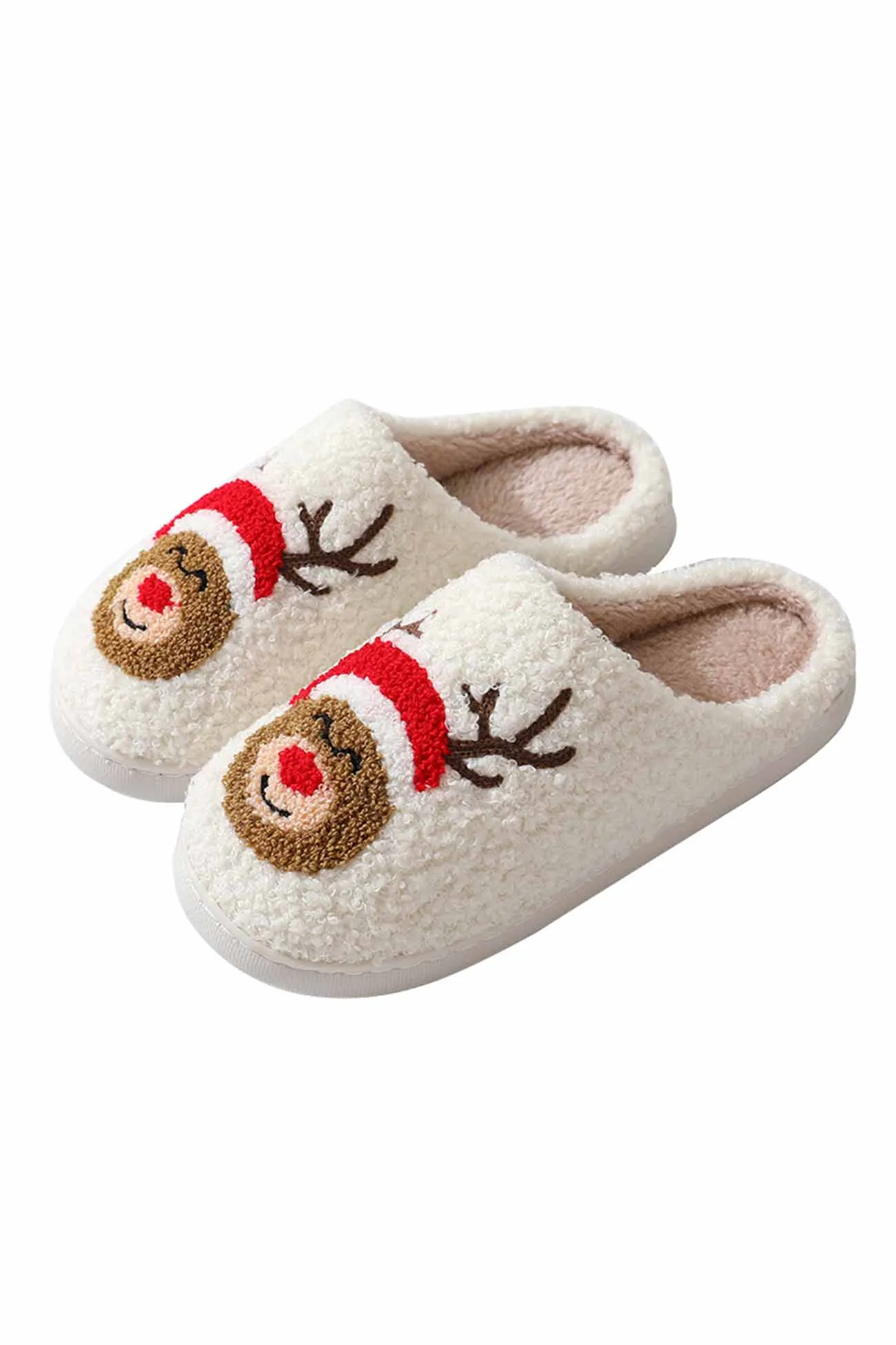 Amozae-Christmas Graphic Plush House Slippers