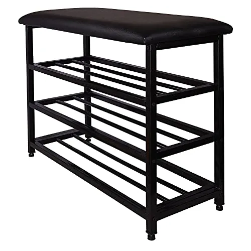 Benesta Shoe Rack Bench - Steel, Black