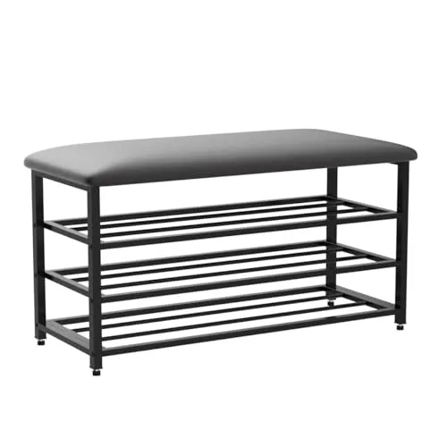 Benesta Shoe Rack Bench - Steel, Black