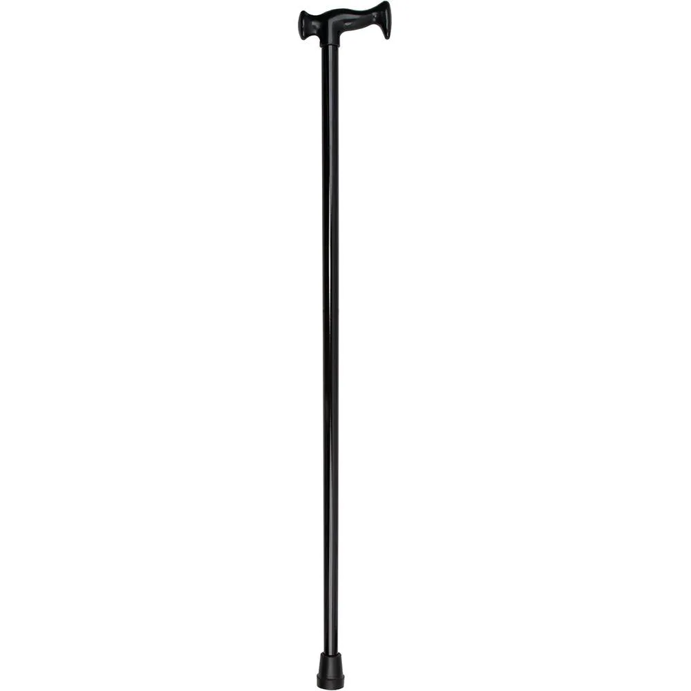 Black Orthopedic Handle Cane with Black Wooden Shaft