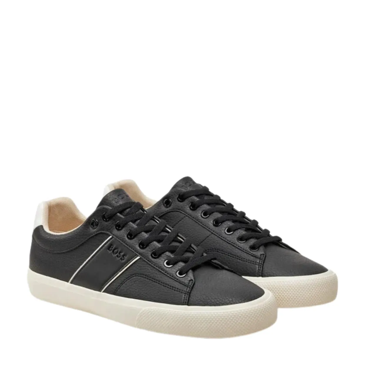 BOSS Aiden Debossed Logo Black Trainers