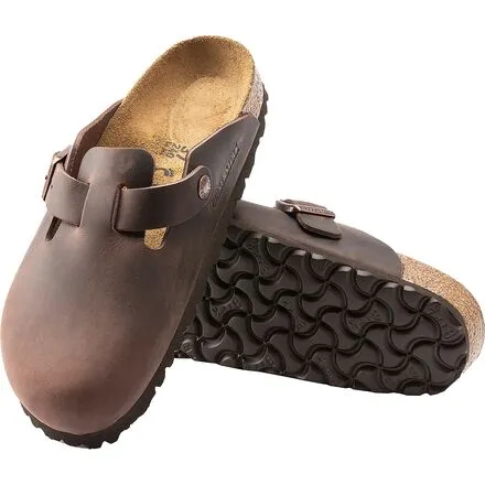 Boston Women's Birkenstock Leather Clogs, Habana Oiled Leather