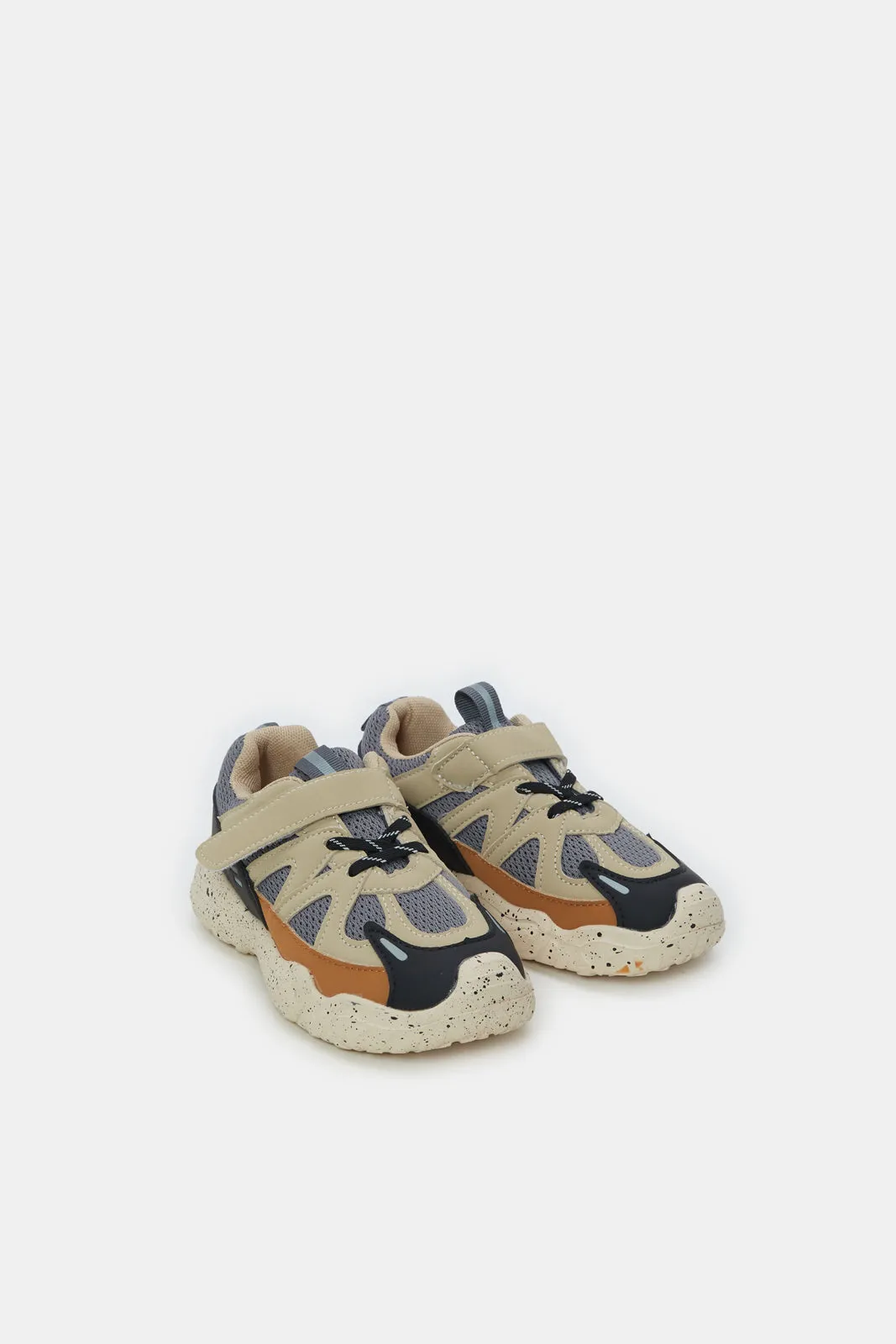 Boys Beige Colour Block Sneaker