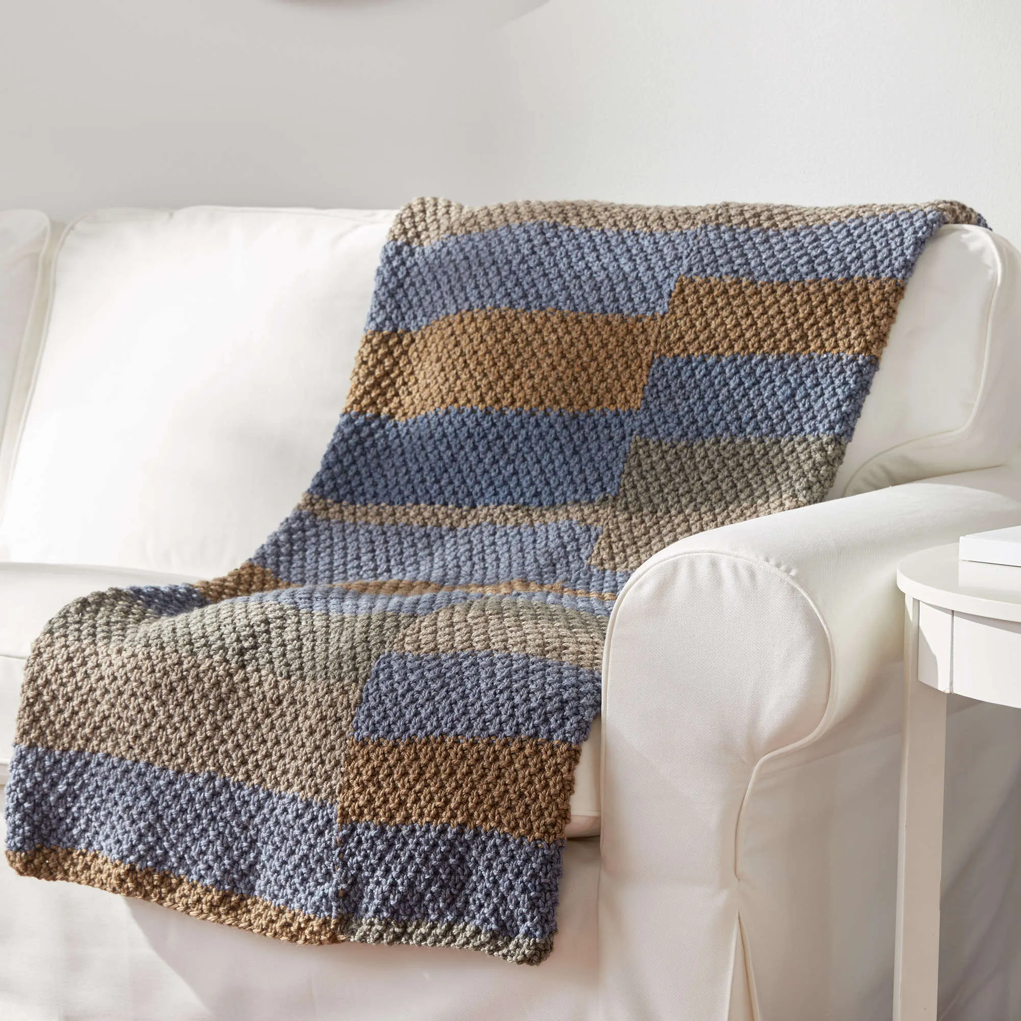 Caron Paneled Knit Afghan