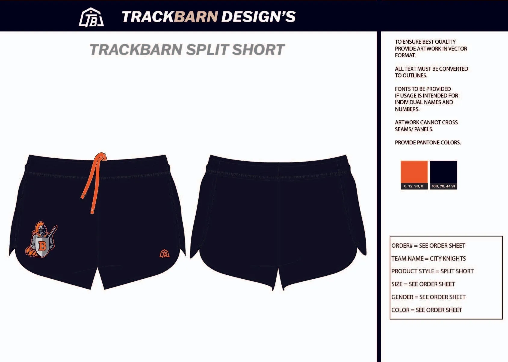 City-Knights- Mens Split Track Short