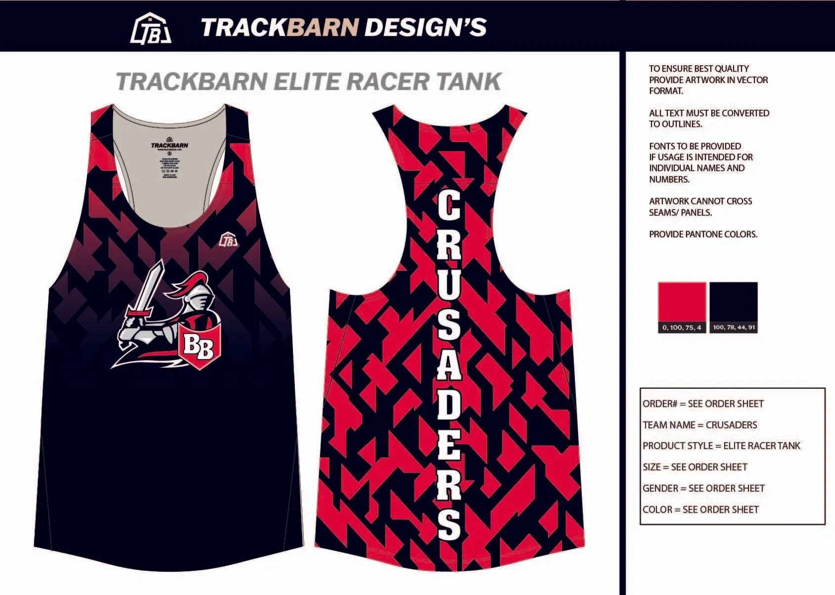 Crusaders-- Youth Track Singlet