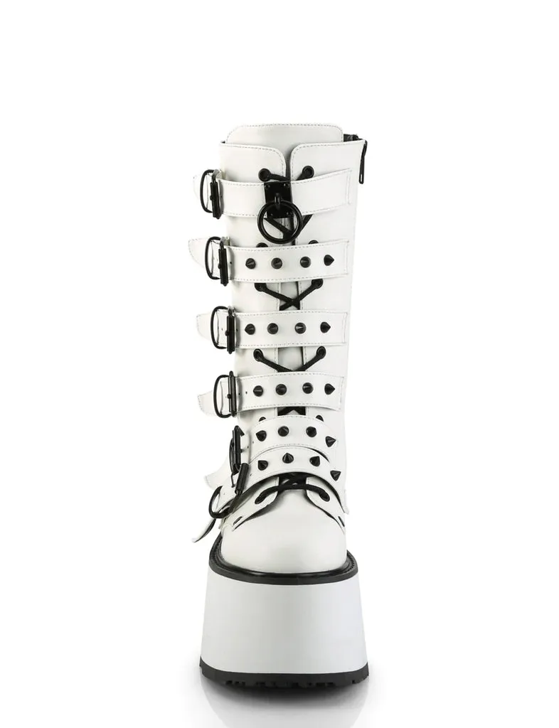 DEMONIA DAMNED-225 - WHITE VEGAN LEATHER ✰ PRE ORDER ✰