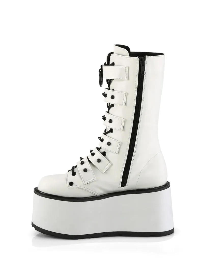 DEMONIA DAMNED-225 - WHITE VEGAN LEATHER ✰ PRE ORDER ✰