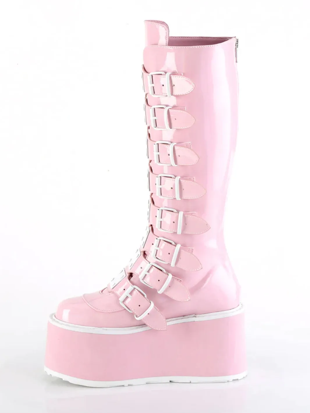 DEMONIA DAMNED-318 - PINK HOLOGRAM VEGAN LEATHER ✰ PRE ORDER ✰