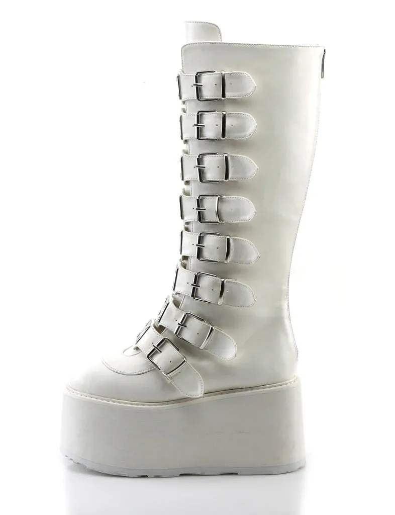 DEMONIA DAMNED-318 - WHITE VEGAN LEATHER ✰ PRE ORDER ✰