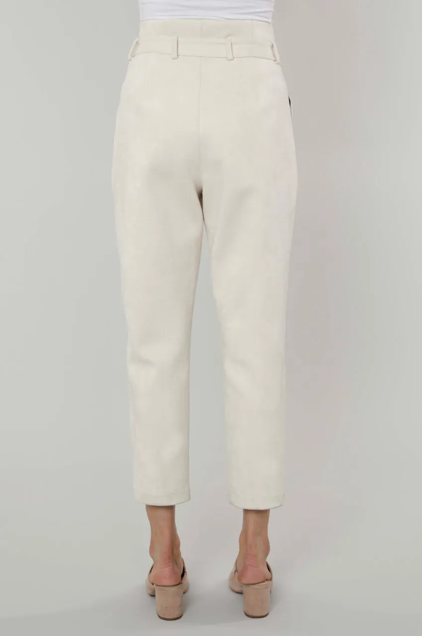 Dolce Cabo Faux Suede Paper Waist Pant - Cream