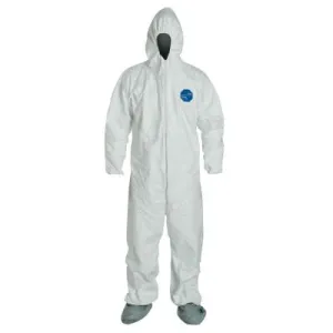 DuPont™ Tyvek® 400 Coverall with Attached Hood and Boots, White, 2X-Large, TY122S-2XL