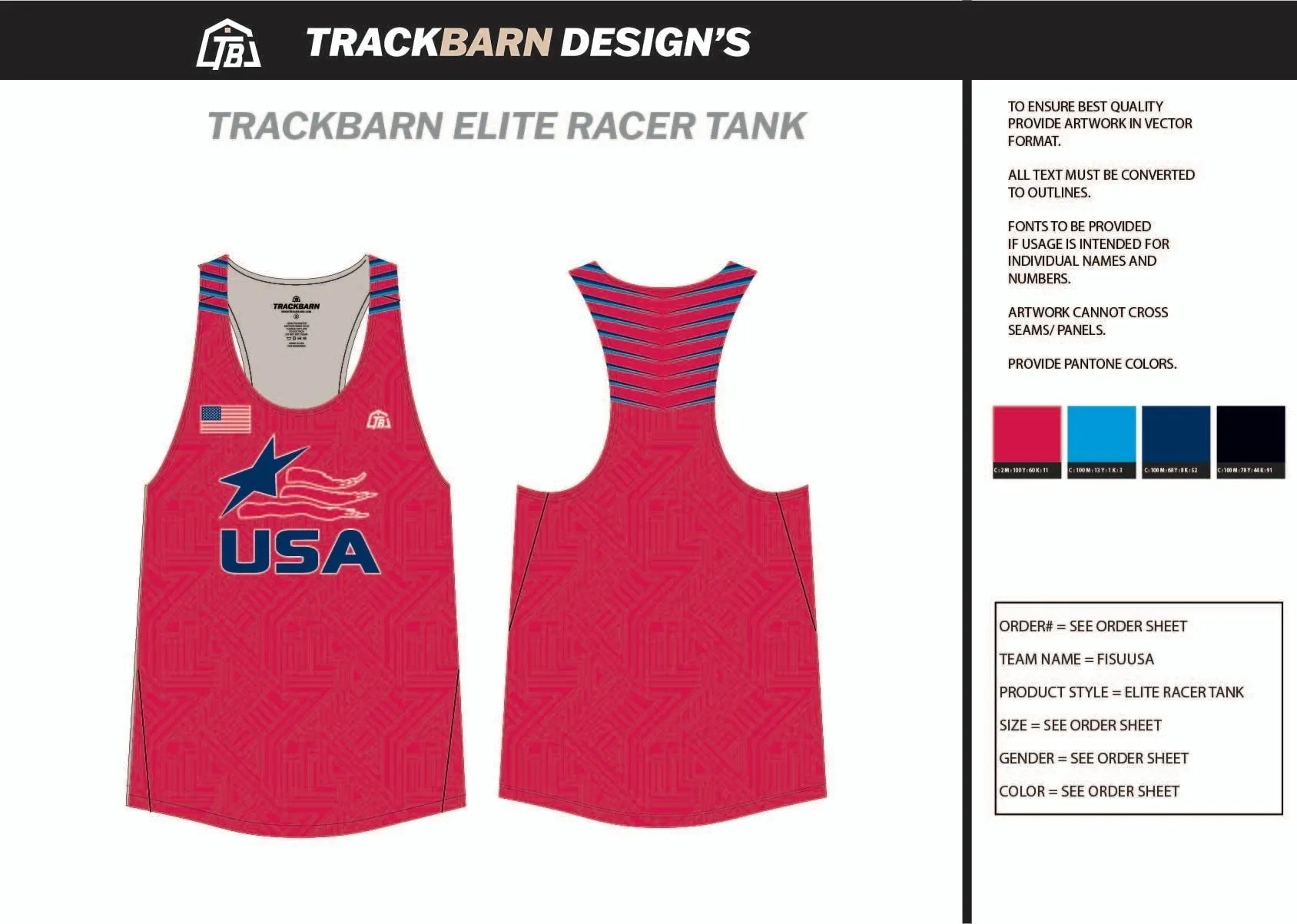 FISU-USA- Youth Track Singlet