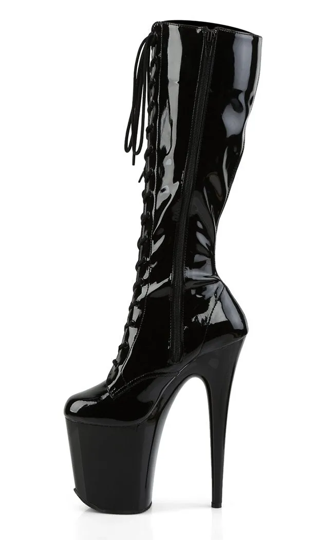 FLAMINGO-2023 Black Patent Knee High Boots