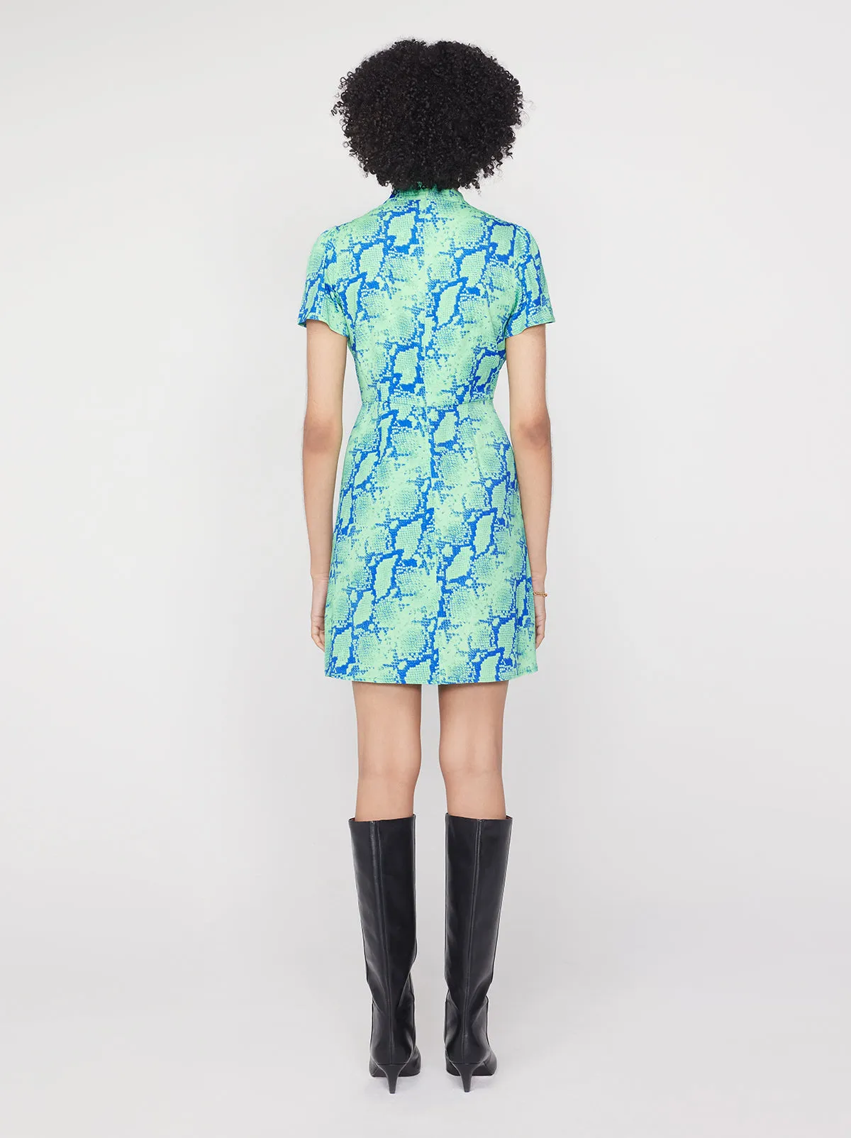 Imogen Blue Snake Print Mini Dress