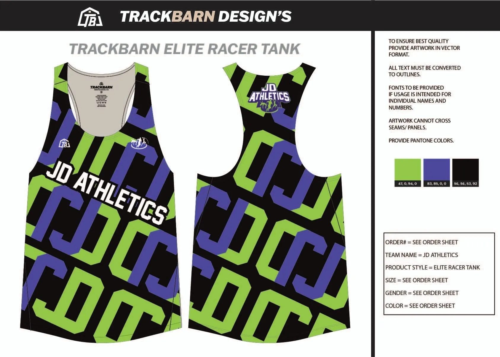 JD-Athletics- Youth Track Singlet