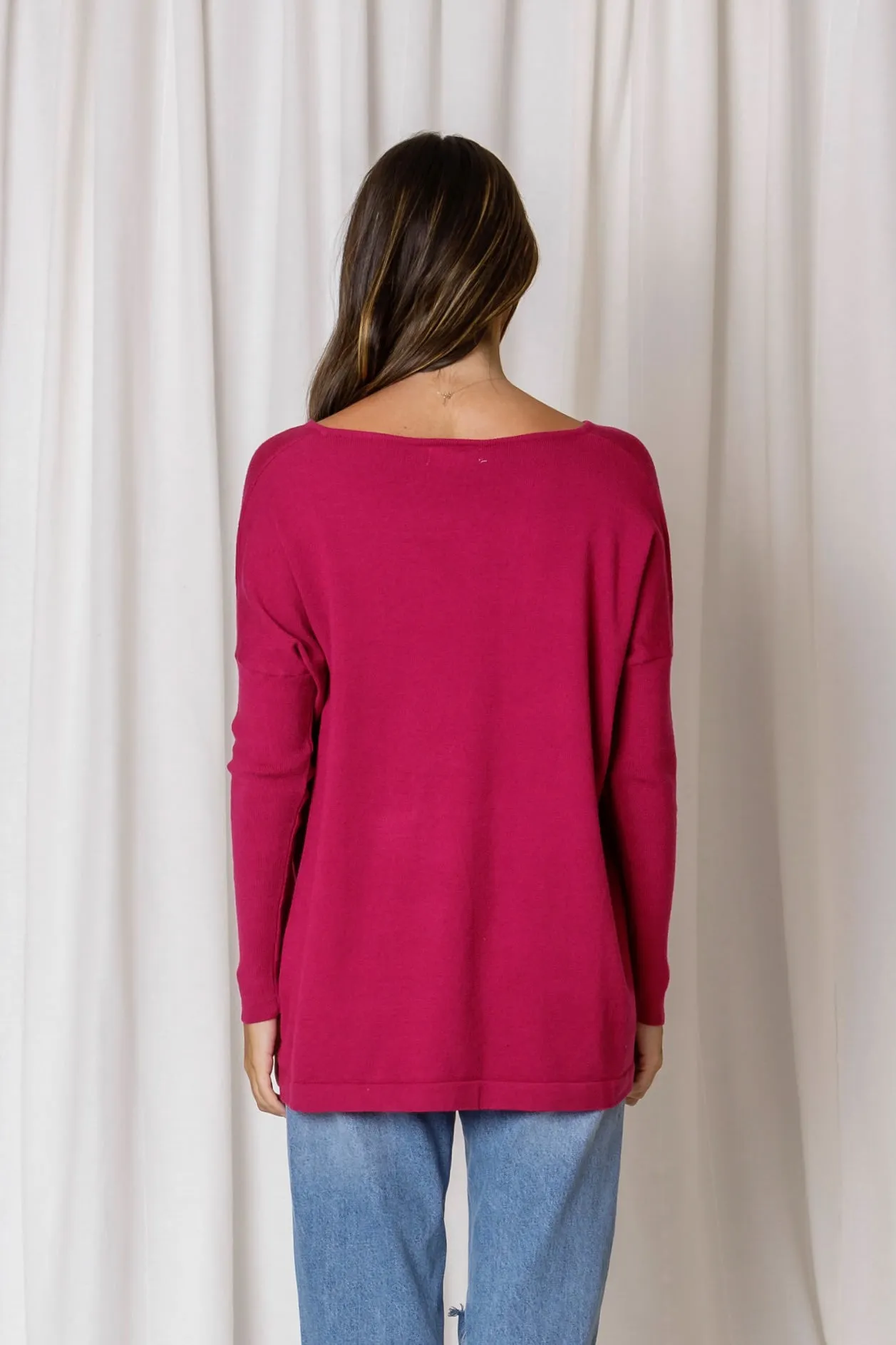 Love Lily - Ruby Star Knit- Fuschia - LAST ONE