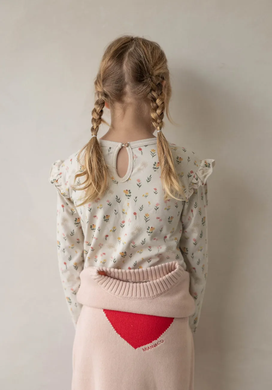 Miann & Co Kids - Frill Shoulder Long Sleeve Top - Garden Party