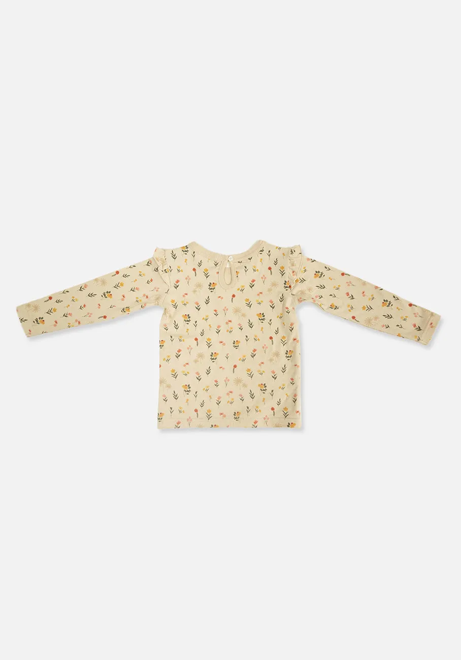 Miann & Co Kids - Frill Shoulder Long Sleeve Top - Garden Party