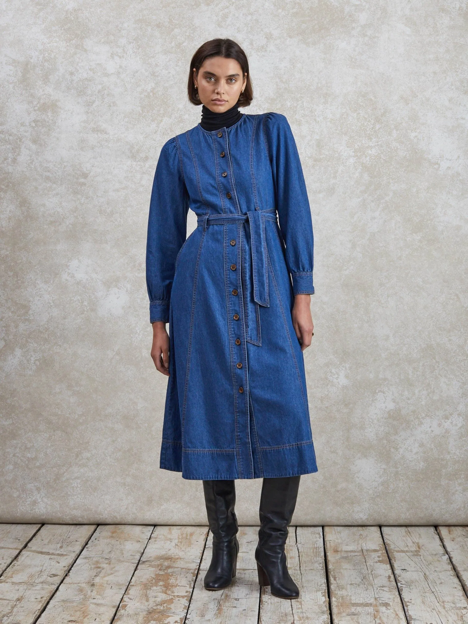 Mid-blue Alice denim dress