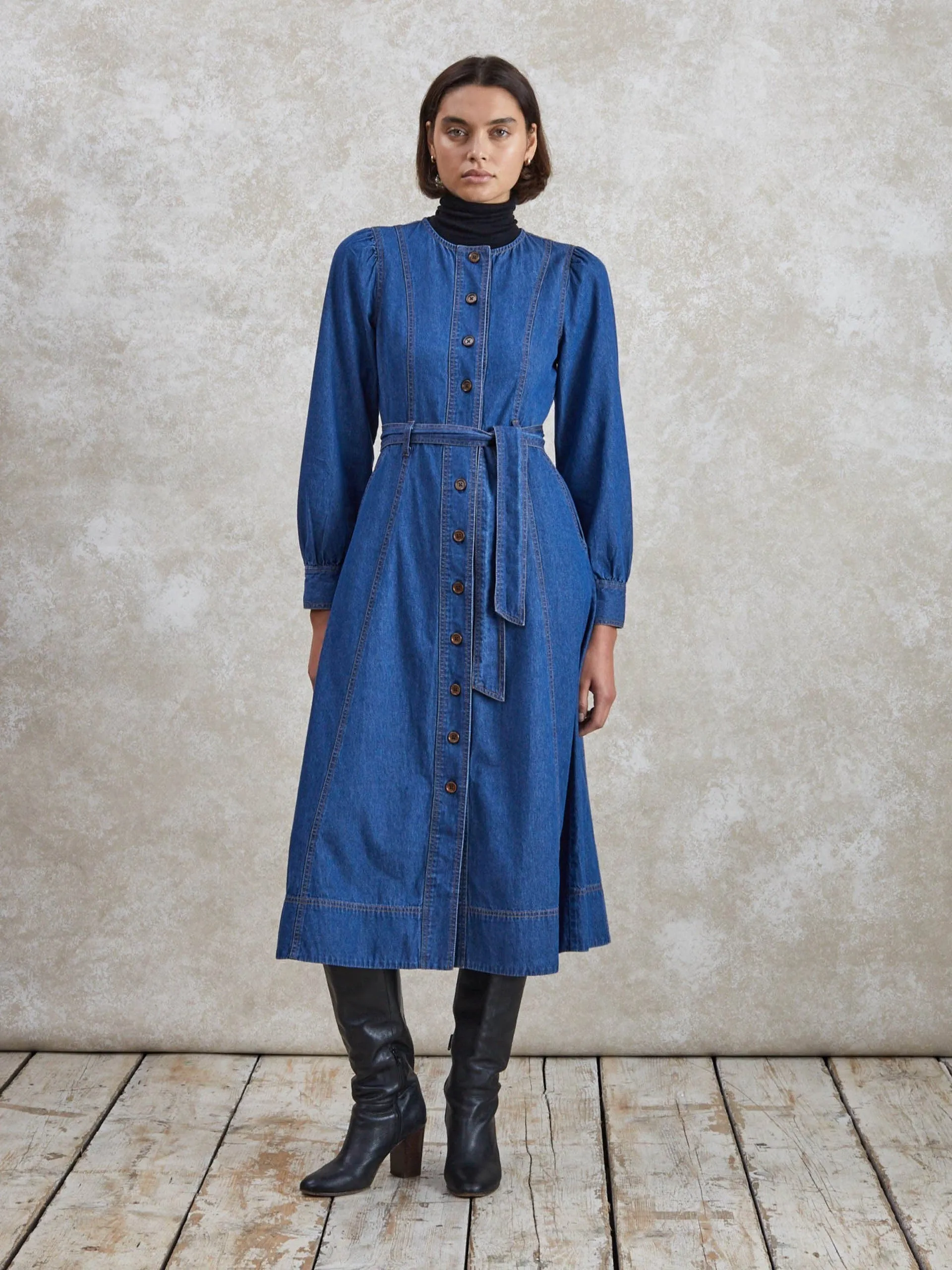 Mid-blue Alice denim dress