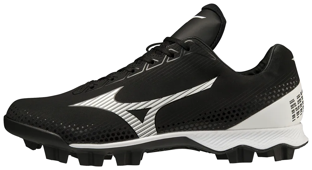 Mizuno Lightrevo TPU Moulded Adult Baseball/Softball Cleat - Black/White