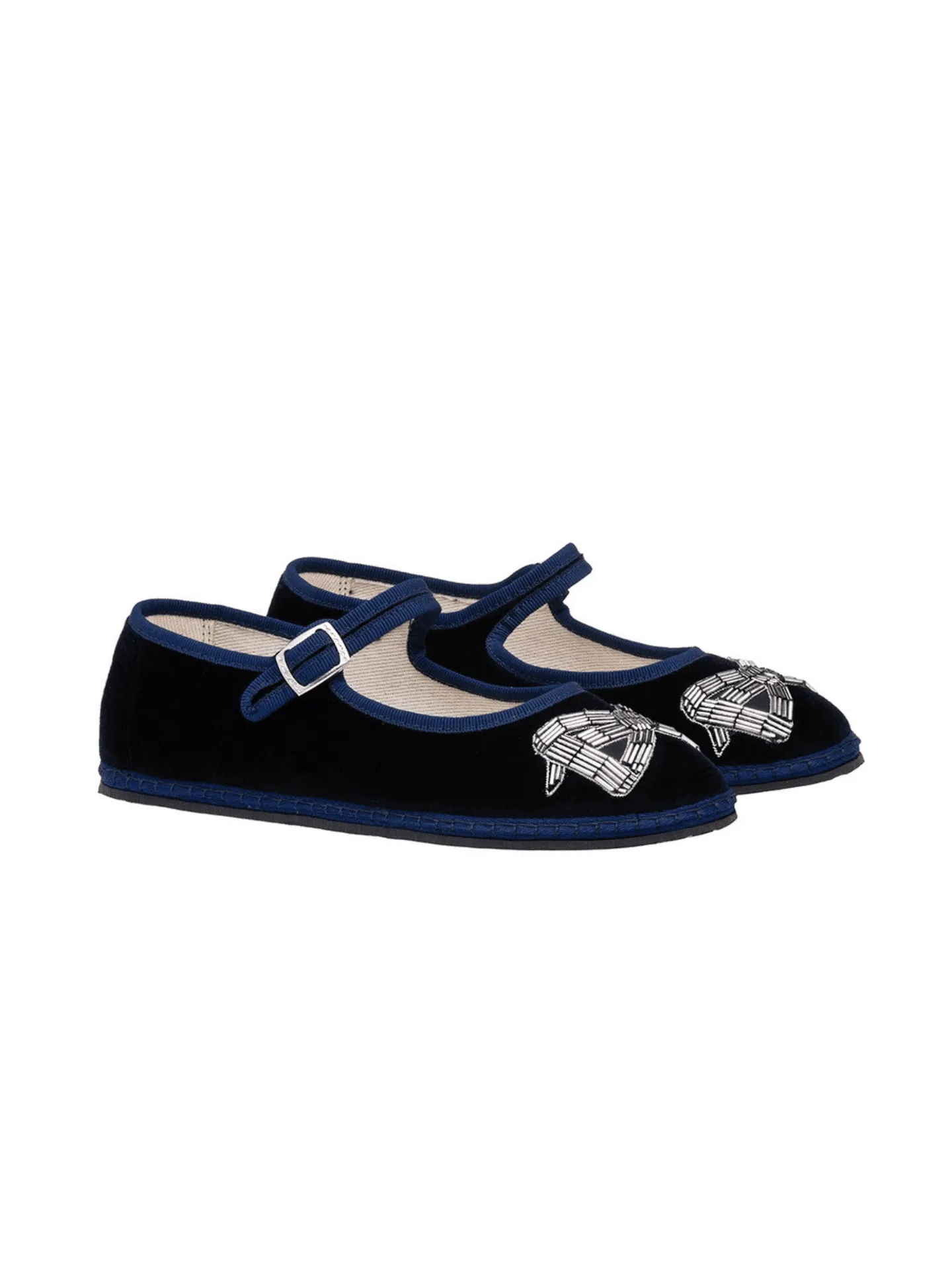 MJ Clementine Navy Bow Embroidery