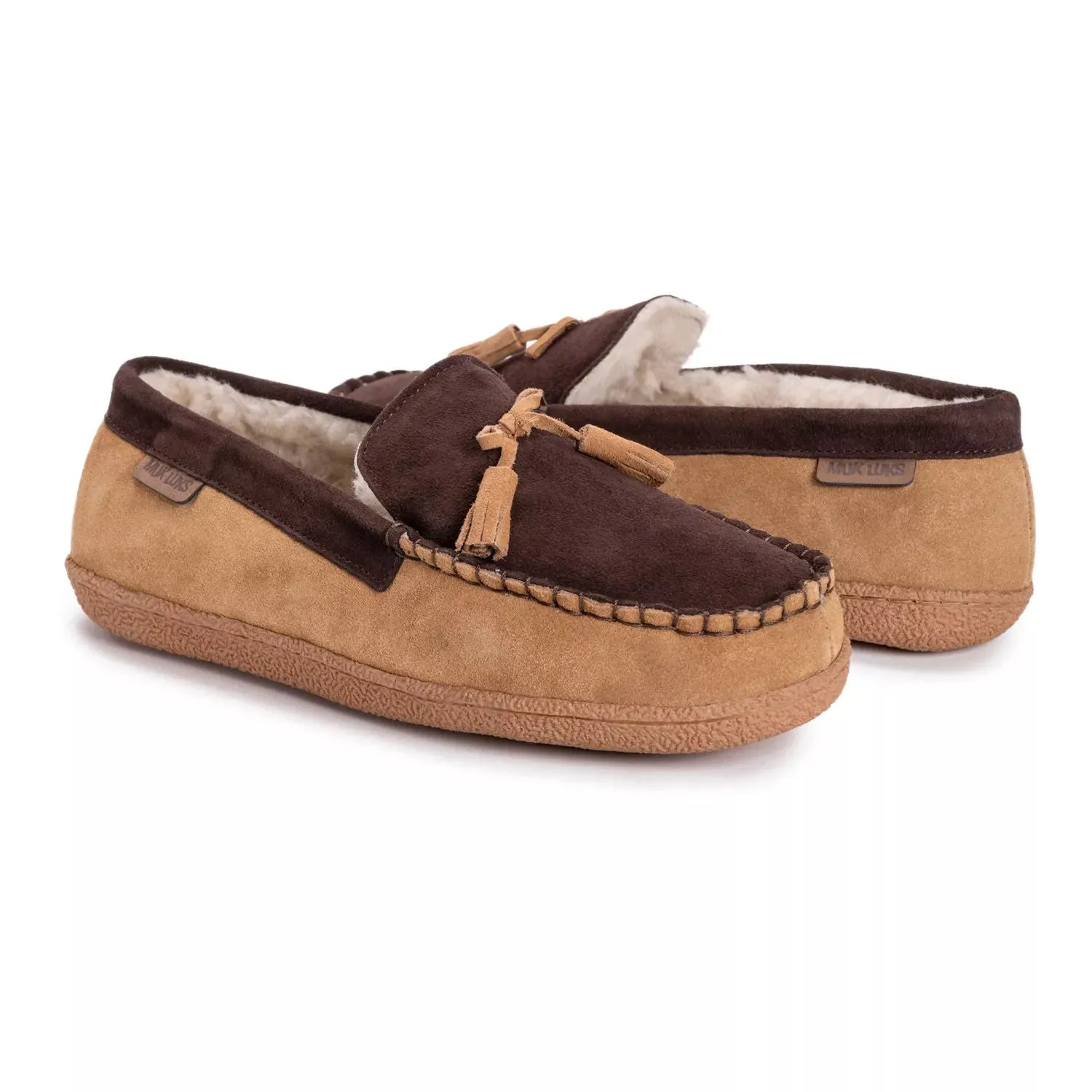 MUK LUKS Talan Men's leather moccasin slippers MUK LUKS