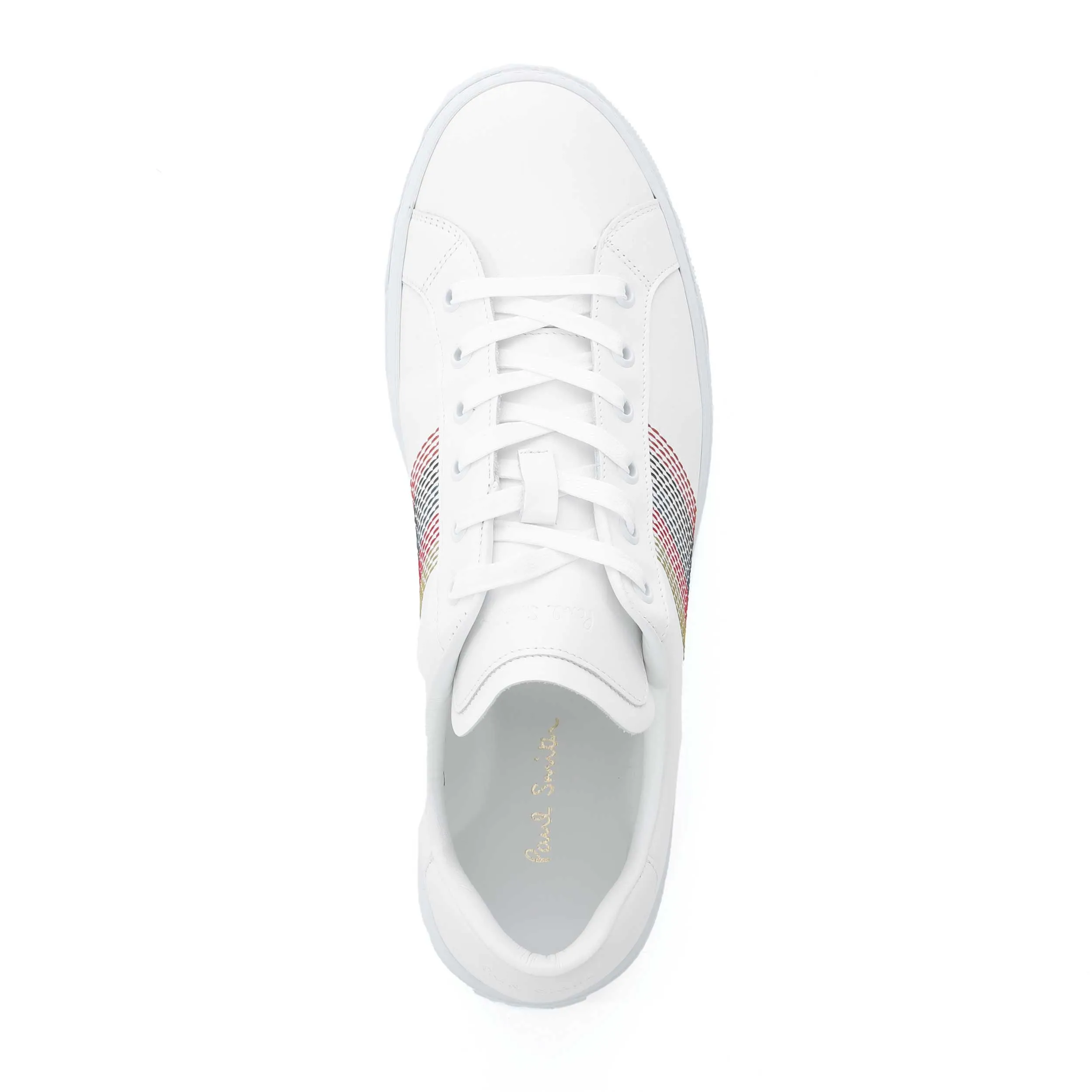 Paul Smith Embroidered Stripes Trainer in White