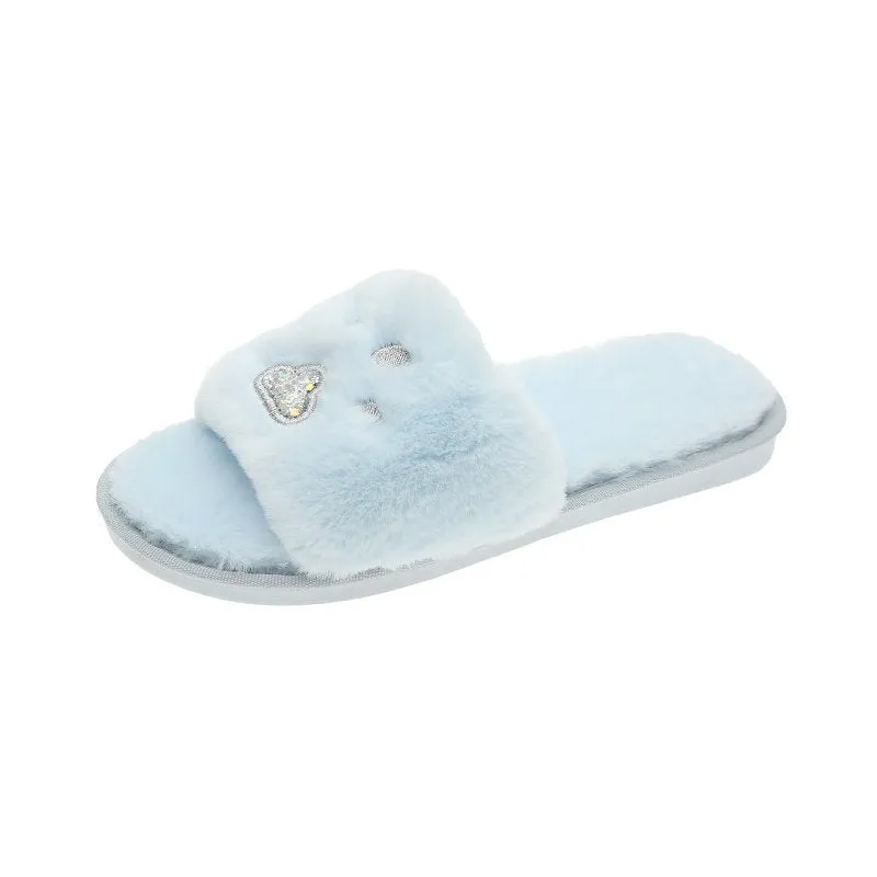 Plush Cat's Paw Slippers for Women