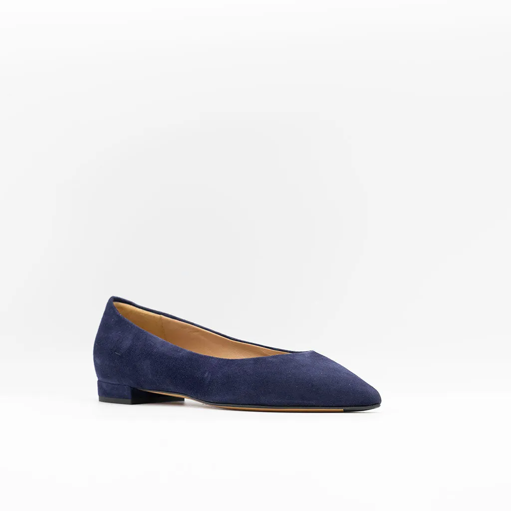 Point-Toe Ballerina Navy Suede