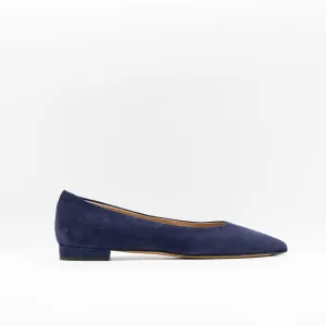 Point-Toe Ballerina Navy Suede