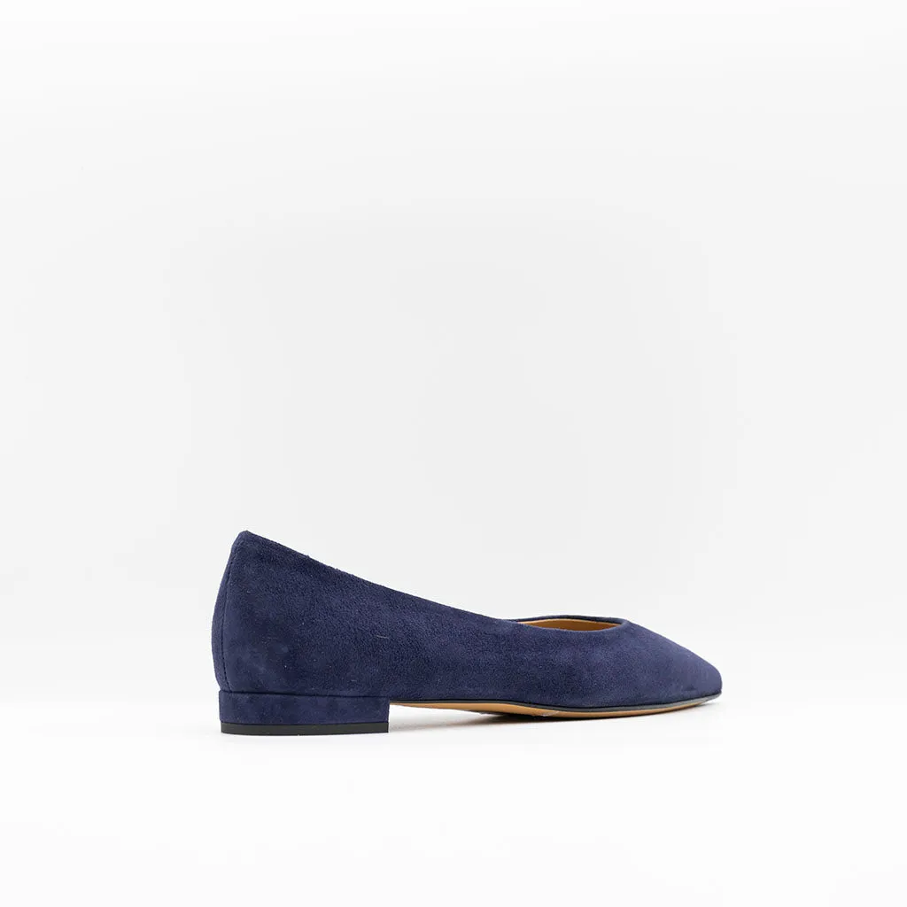 Point-Toe Ballerina Navy Suede