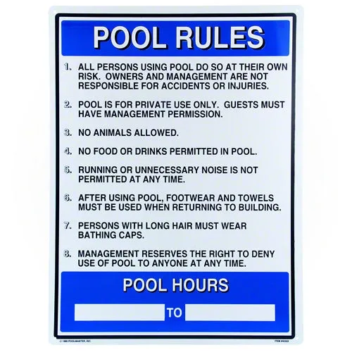 Poolmaster Pool rules Sign 40322