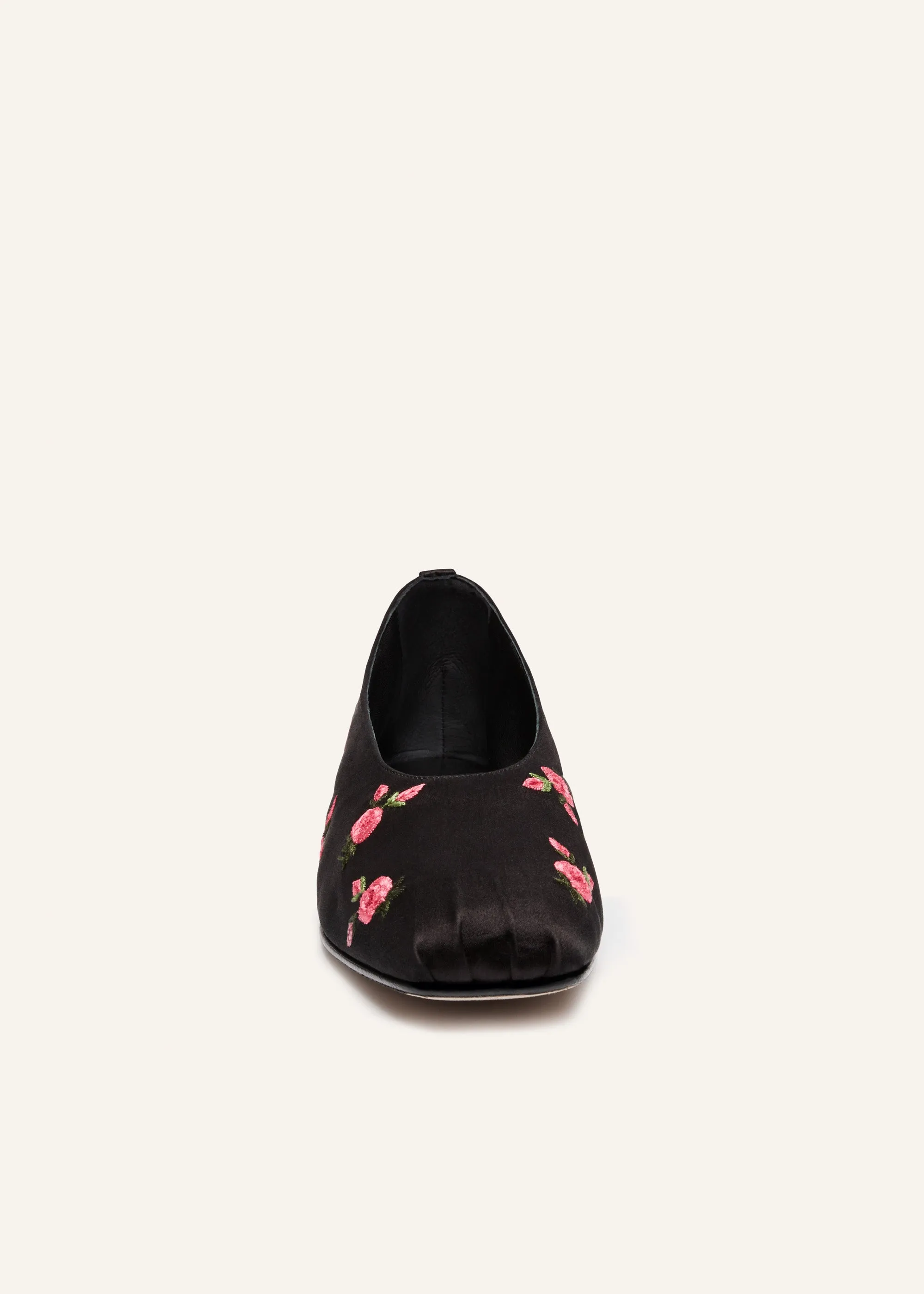 Satin ballet flats in black