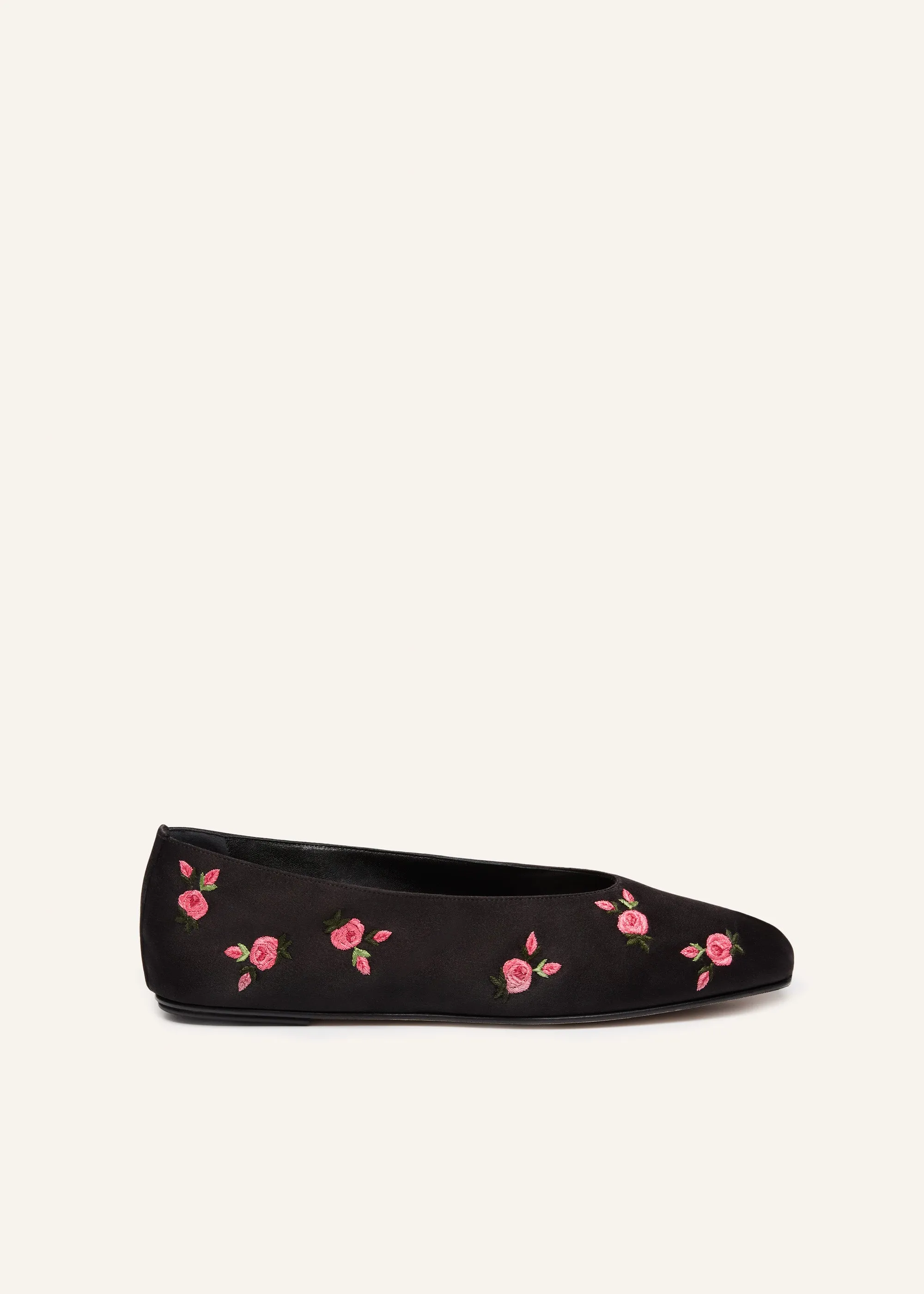 Satin ballet flats in black