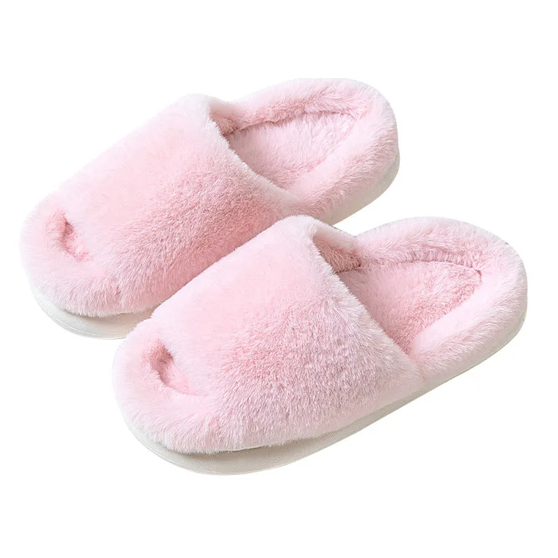 Solid colored plush slippers