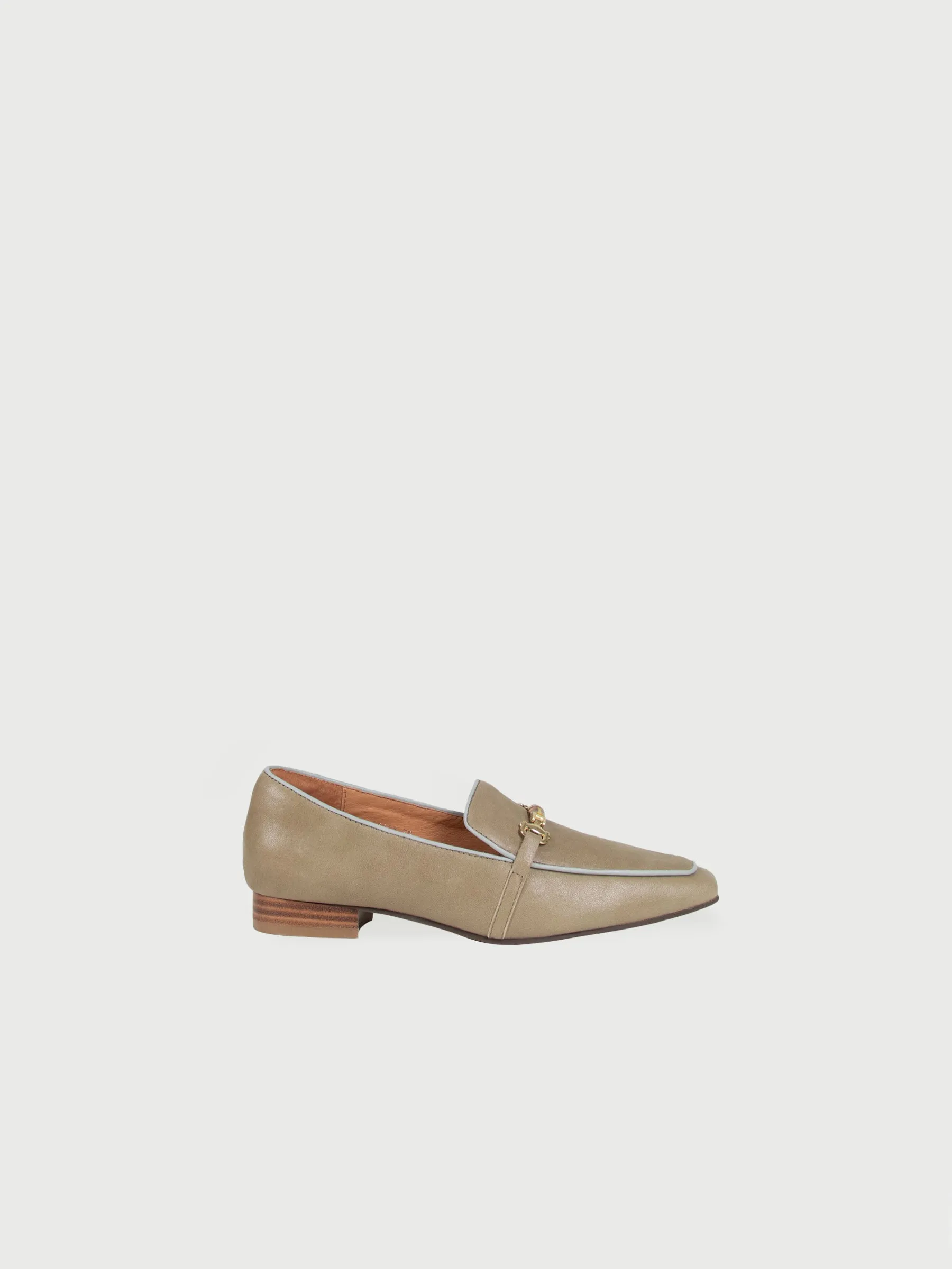 Square-toe Bamboo-Chain Loafers