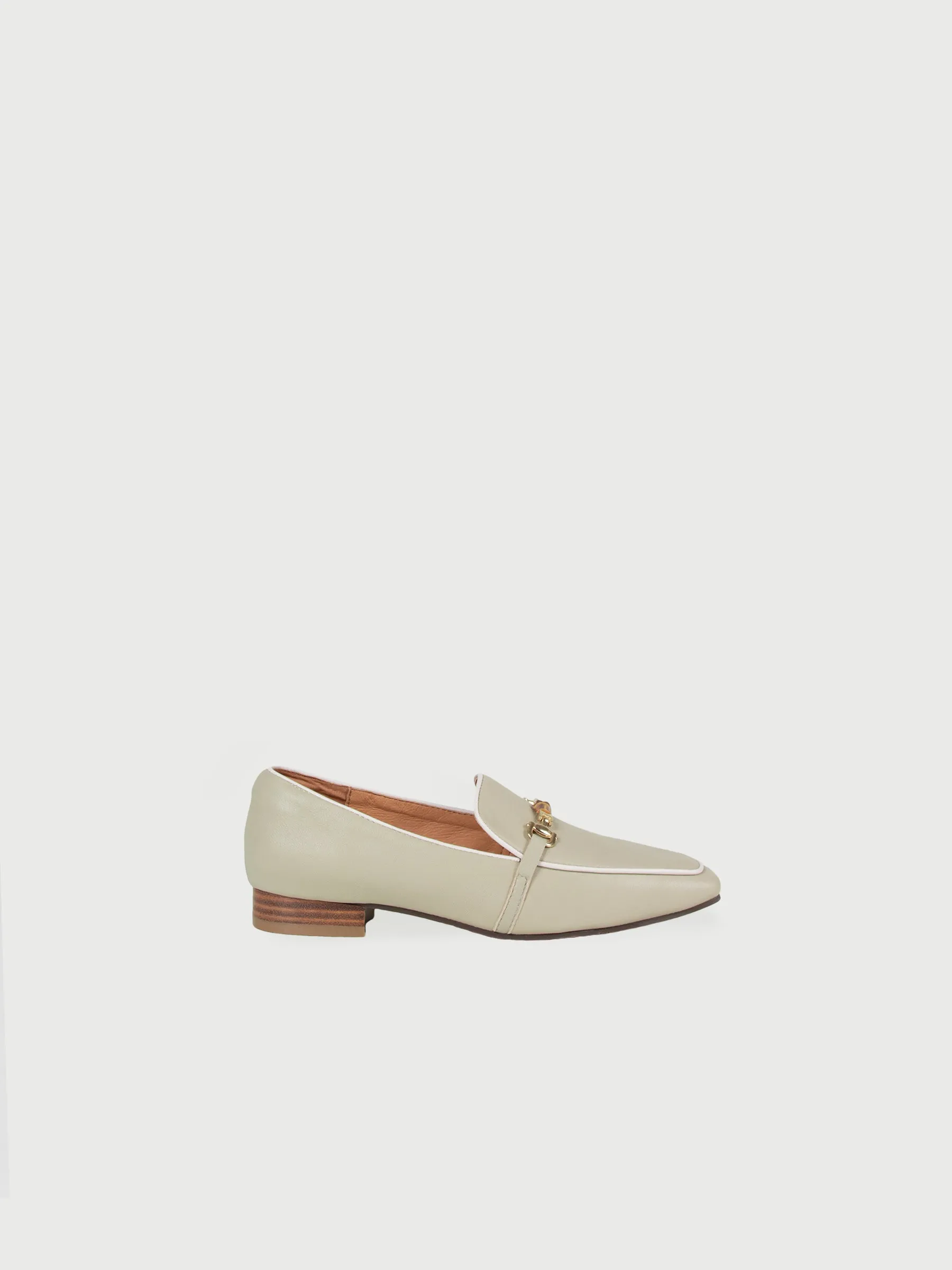 Square-toe Bamboo-Chain Loafers