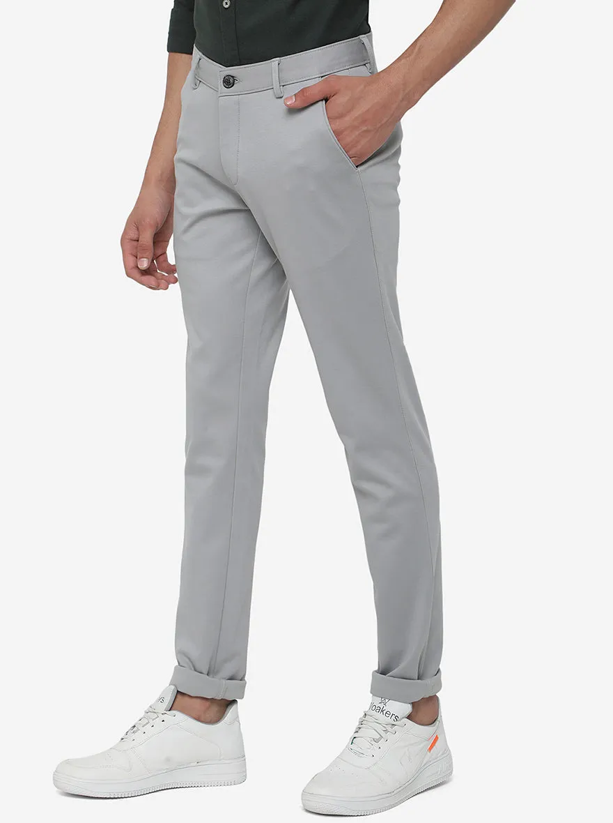 Steel Grey Solid Venice Fit Casual Trouser | JadeBlue