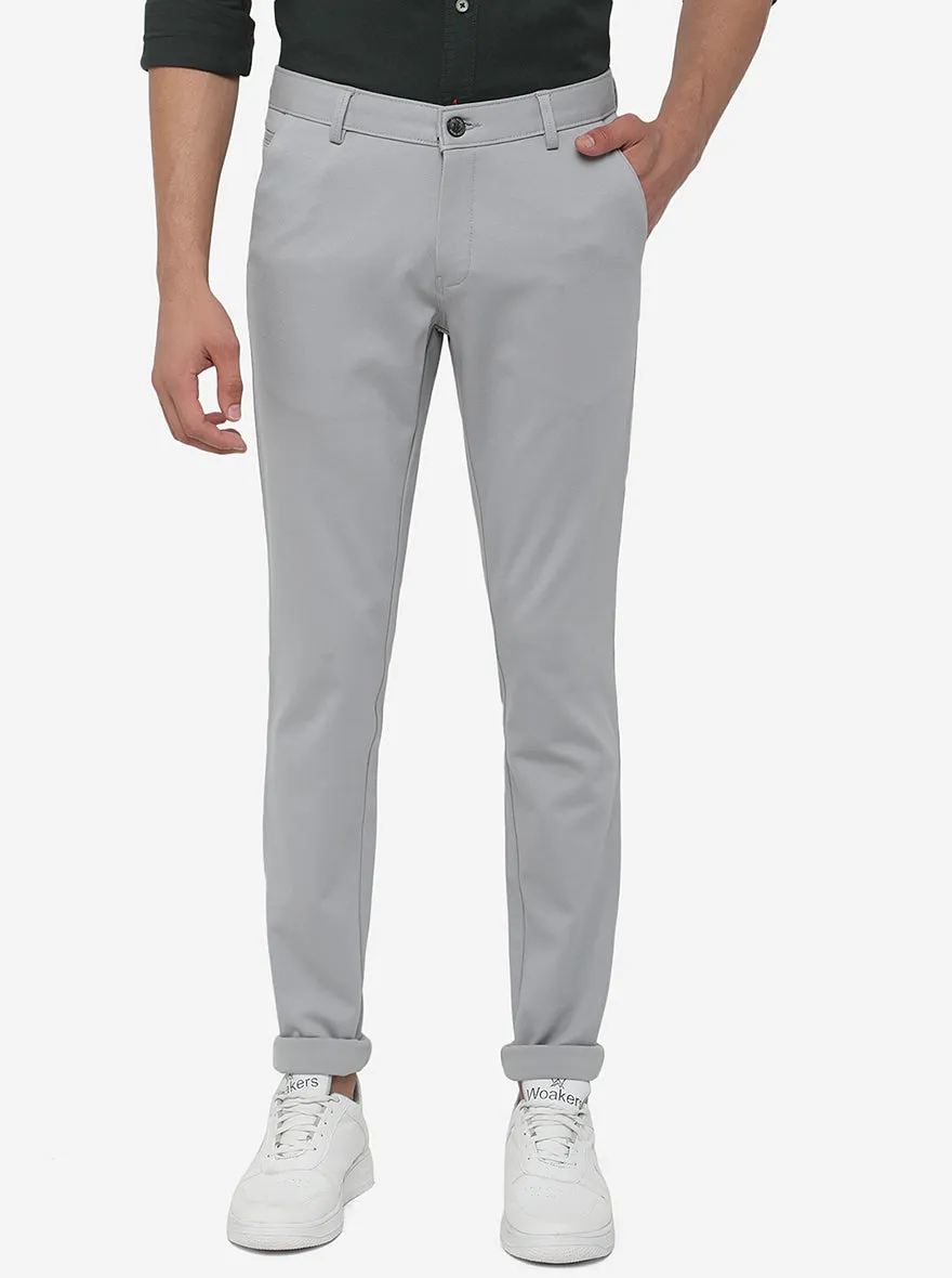 Steel Grey Solid Venice Fit Casual Trouser | JadeBlue