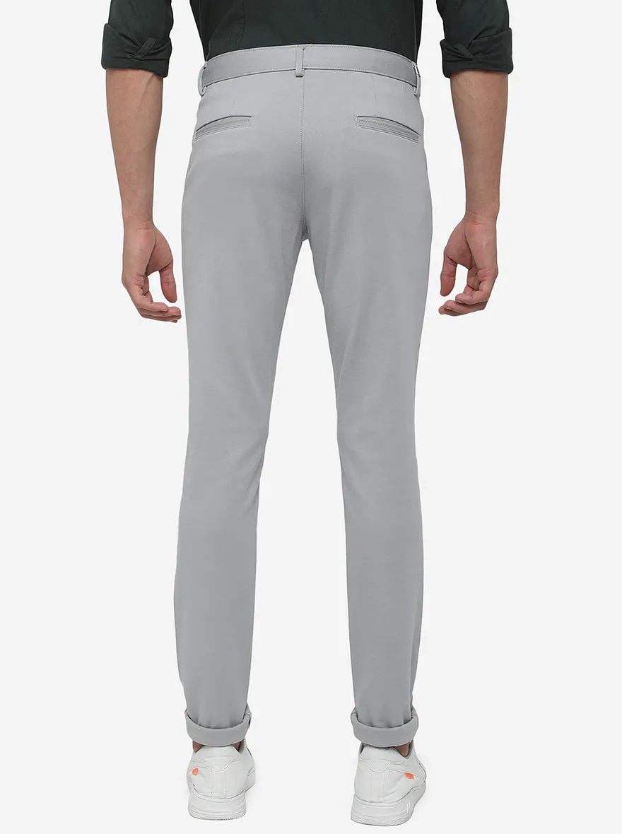 Steel Grey Solid Venice Fit Casual Trouser | JadeBlue