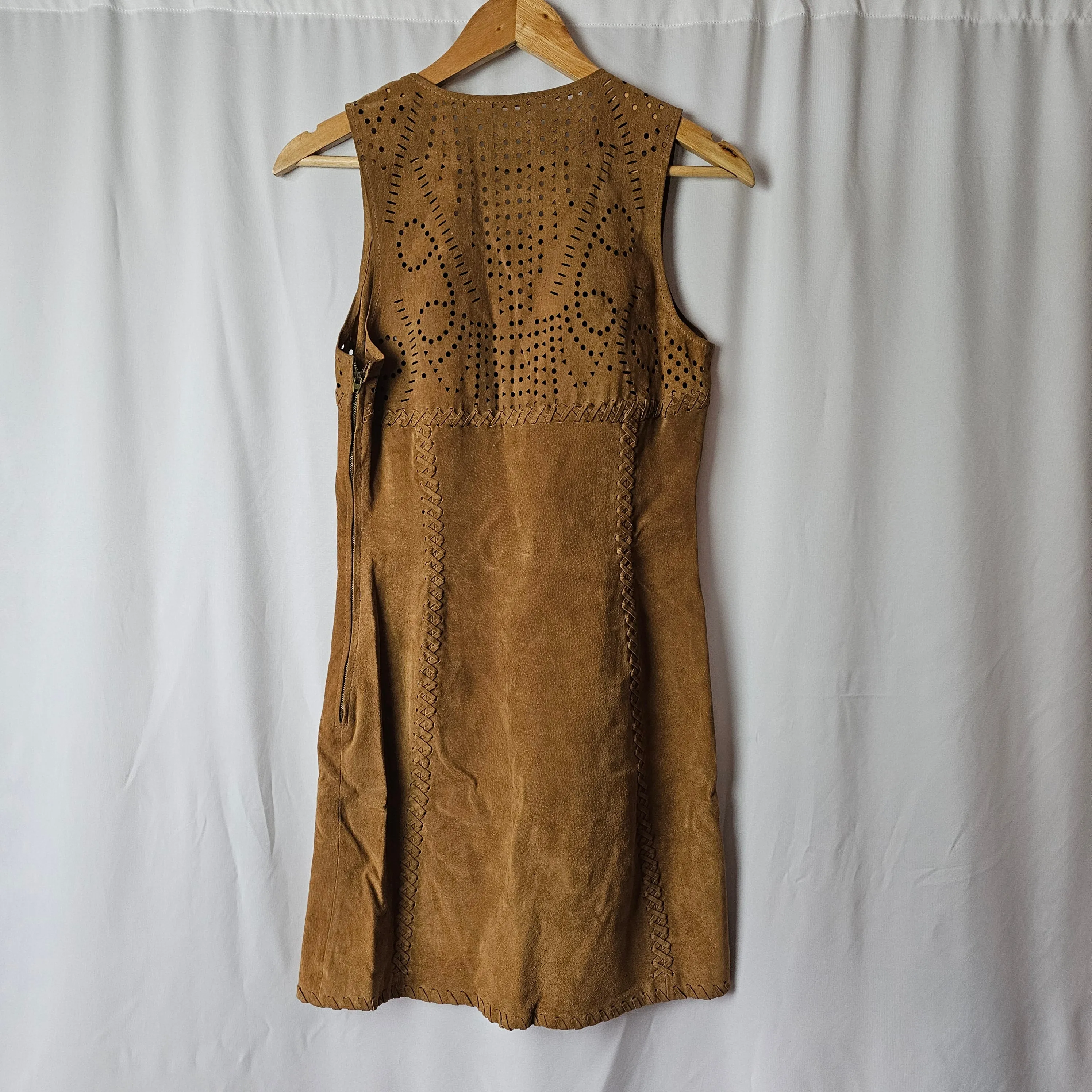 Tan Suede Festival Dress. Size Small