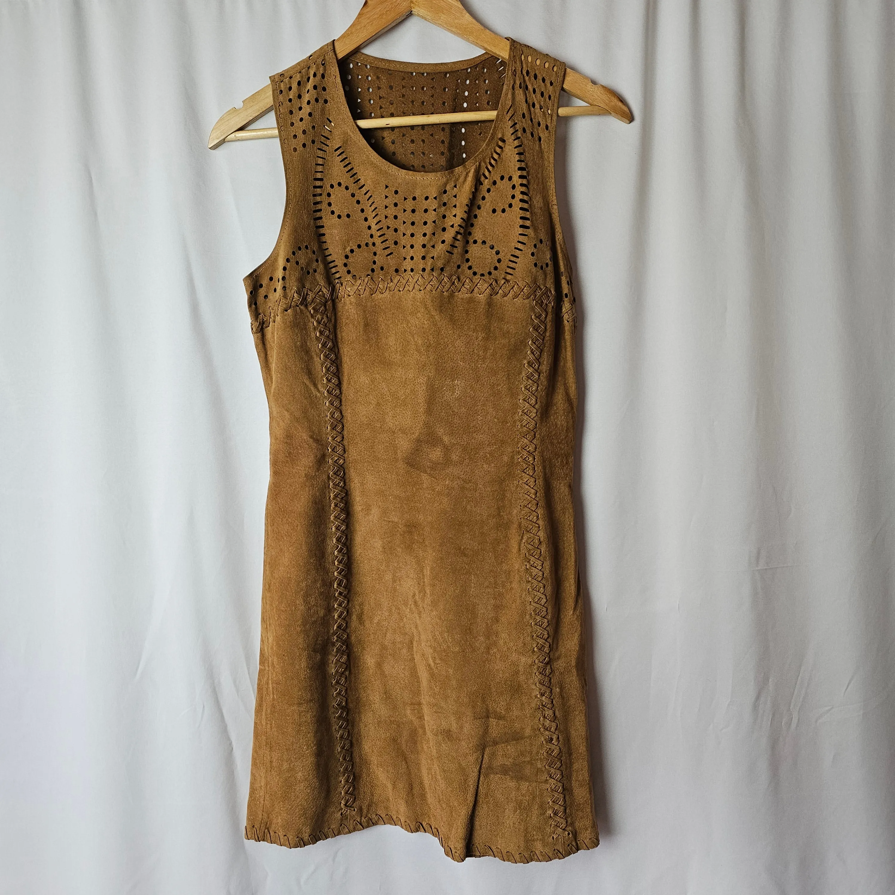 Tan Suede Festival Dress. Size Small