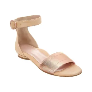 Taryn Rose Women's Donati Beige and Rose Gold Combo Sandal