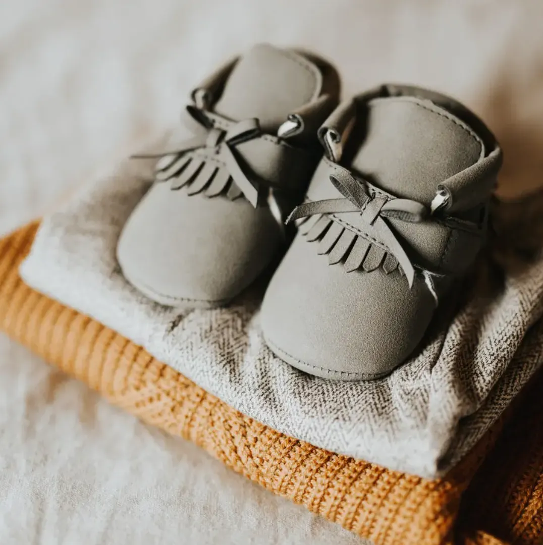 The Little Adventurer Collection Moccasins | Gray Color