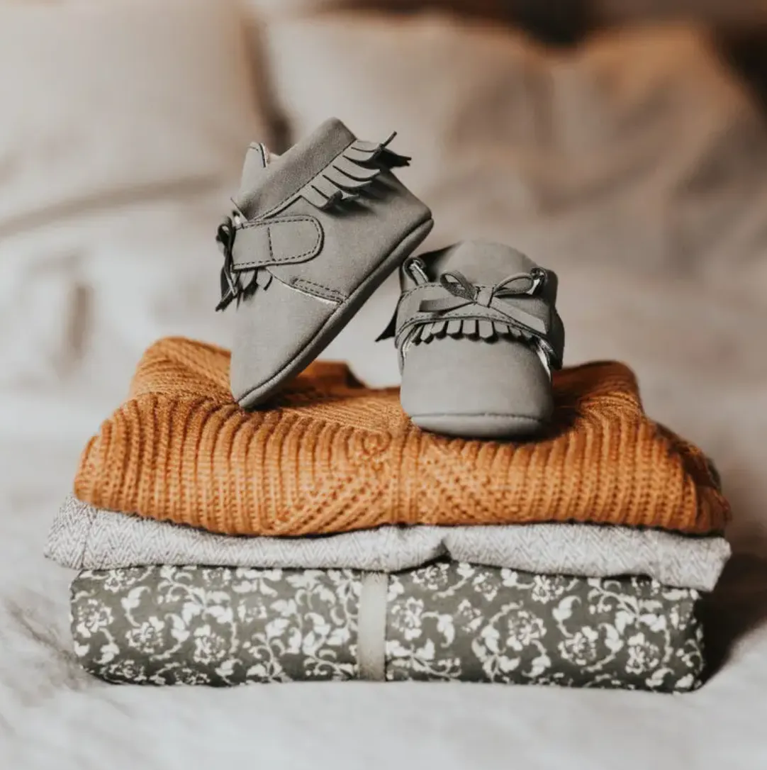 The Little Adventurer Collection Moccasins | Gray Color