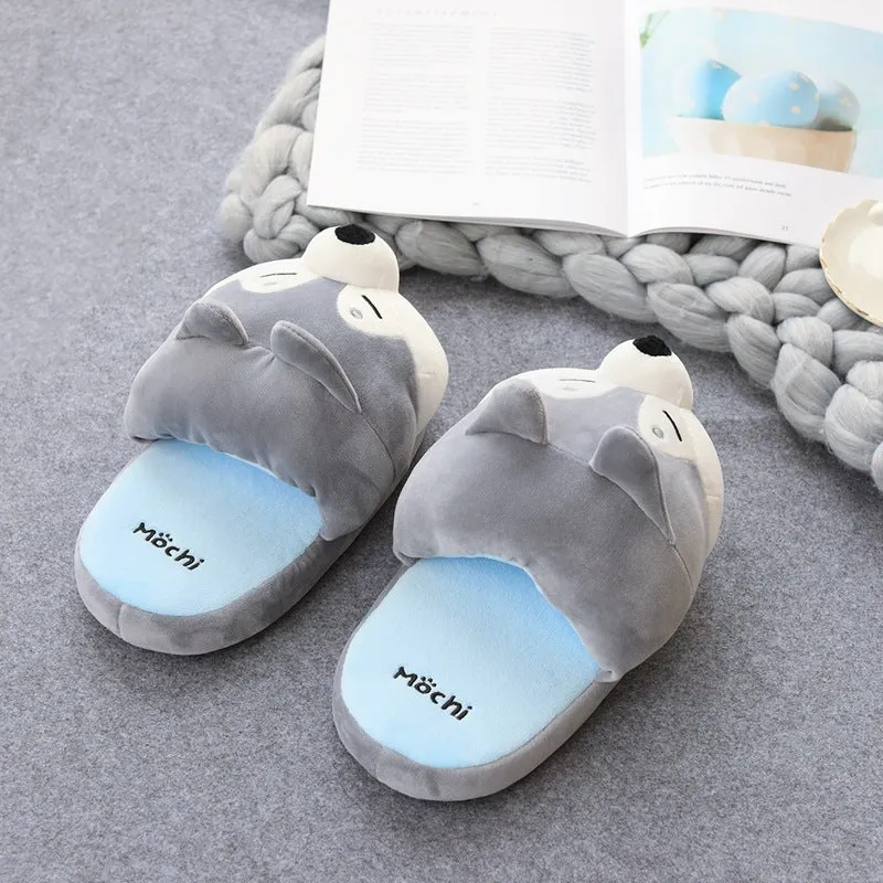 Warm plush slippers for home